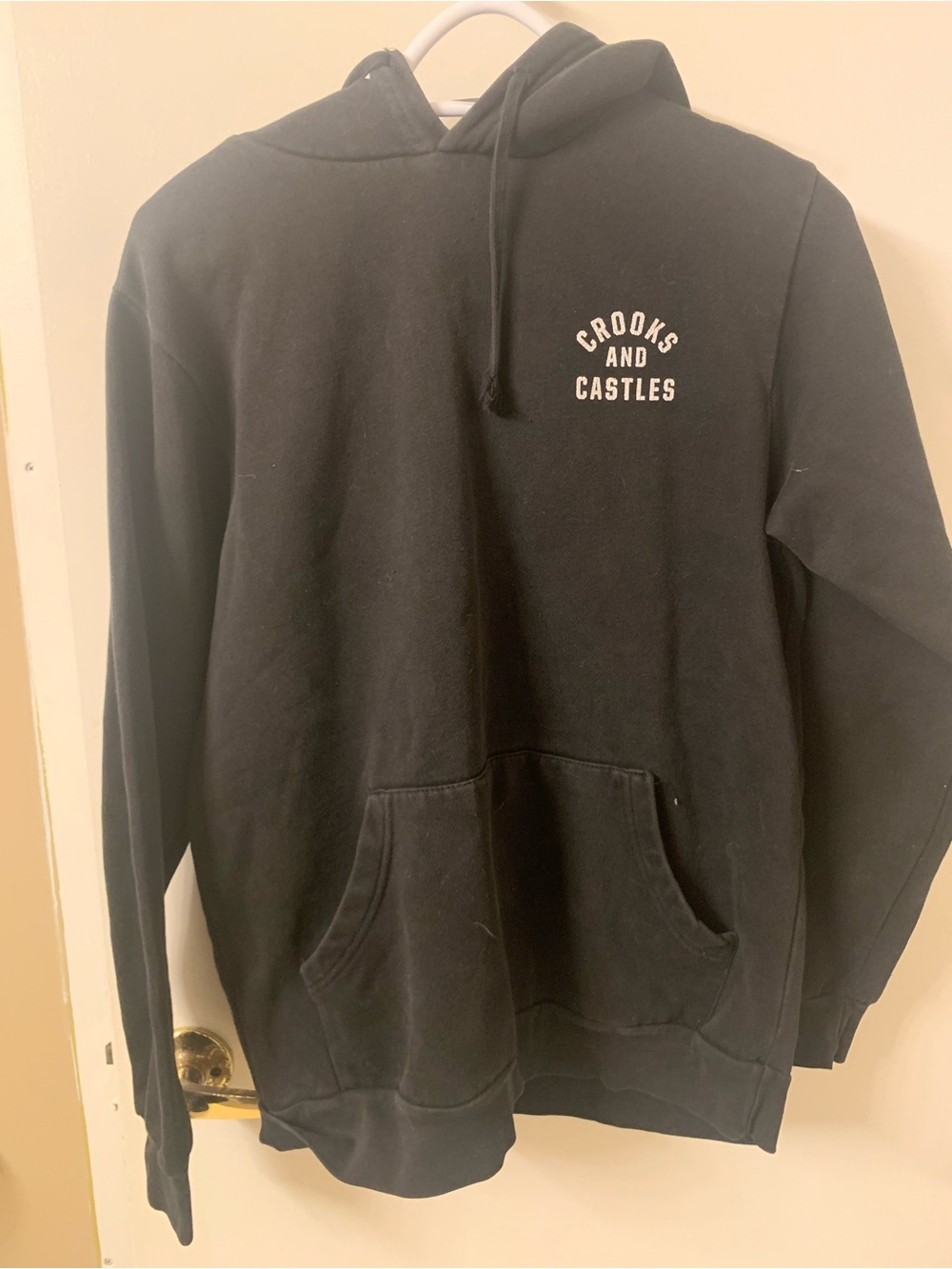 Crooks & Castles Black Hoodie with White Logo